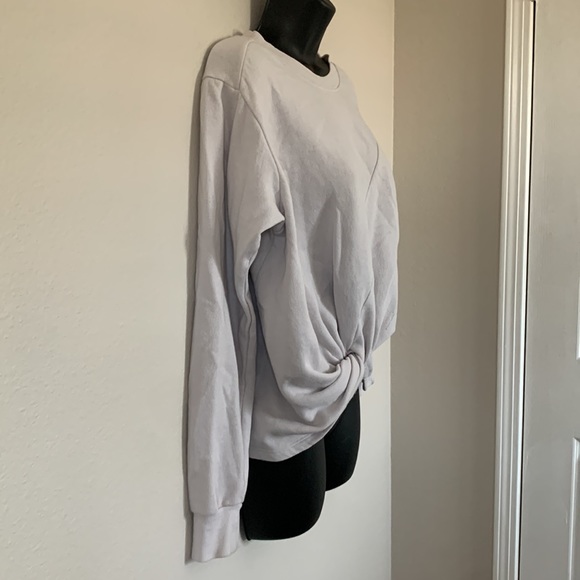 Z by Zella Ivory Oversized Crew Neck Twist Hem Sweatshirt - Picture 4 of 7